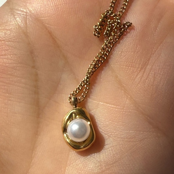 Pearl  Necklace 18K Gold Simplicity Retro Pea Pearl - Picture 10 of 10